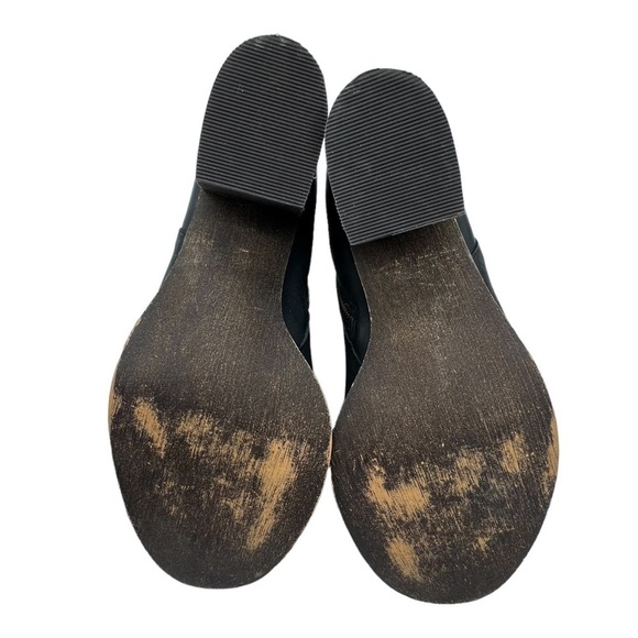 BP Lance Black Leather Block Heel Ankle Boots Size 8 1/2 Women's - Picture 9 of 9